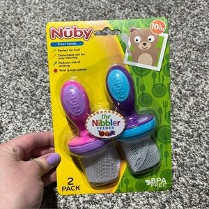 Nuby 2-Pack Nibbler Mesh Feeders 10+ Months Detachable Net, BPA Free  NEW